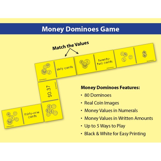 Money Dominoes Game: Coins & Currency Practice