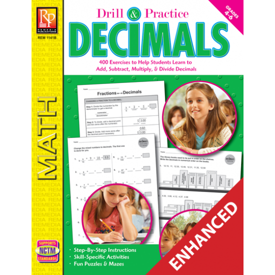 Decimals: Drill & Practice for Grades 4 to 6 (Enhanced eBook)