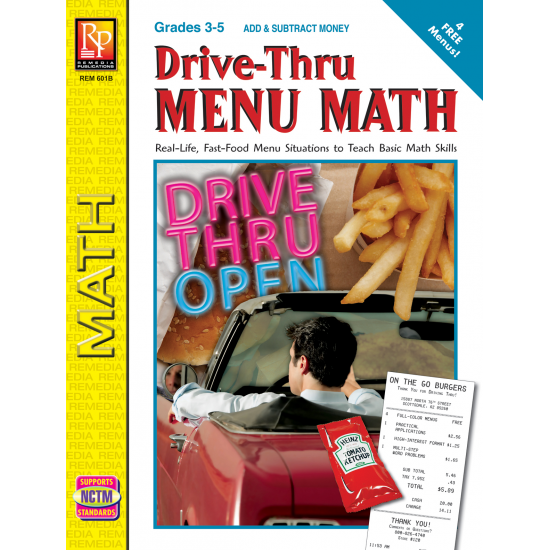 Drive-Thru Menu Math: Add & Subtract Money (eBook)