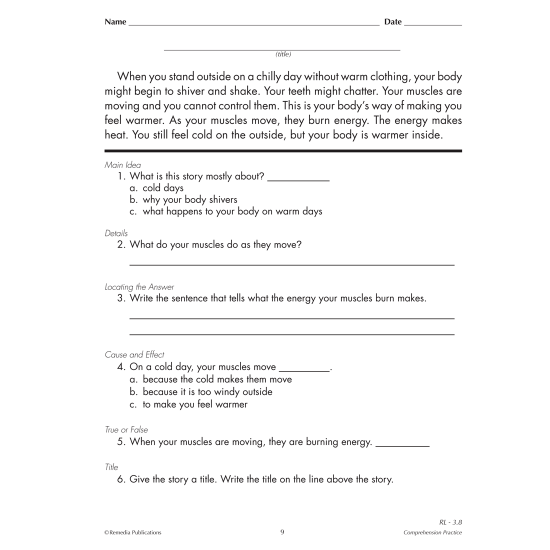 Skill-By-Skill Comprehension Practice - Reading Level 3-5 (eBook) 