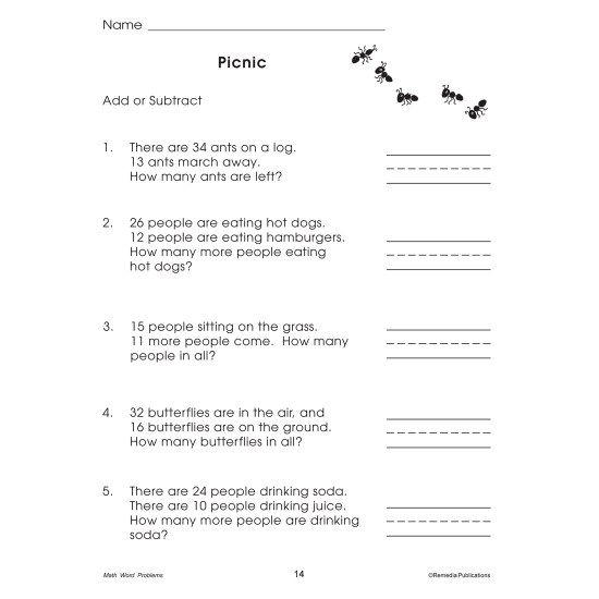 Math Word Problems for Grades 1-2 (eBook)