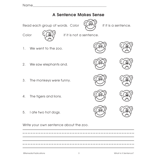 What Is A Sentence? - First Steps in Writing (eBook)