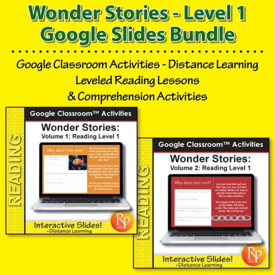 HIGH INTEREST READING BUNDLE Wonder Stories LVL 1 Google Slides