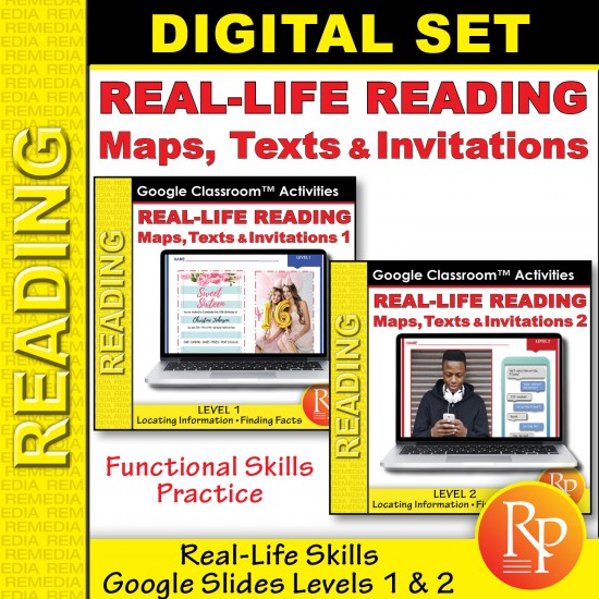 Reading Maps, Texts & Invitations: Google Slides - Life Skills - Comprehension