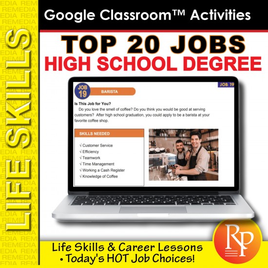 Top 20 High School Degree Jobs: Life Skill & Career Exploration | Google Slides
