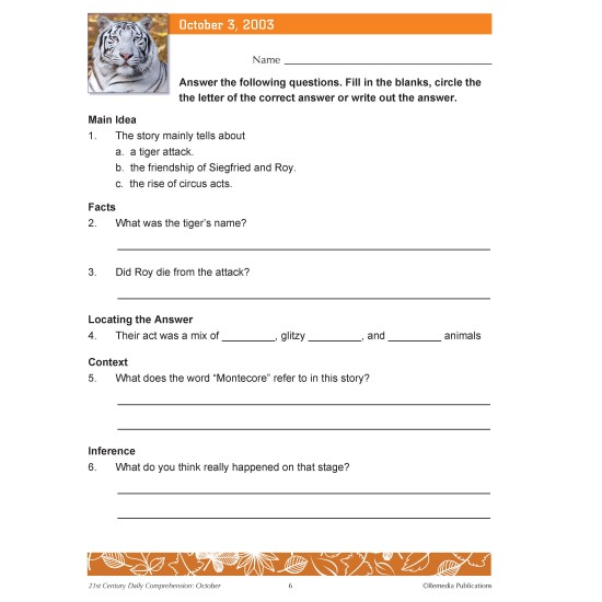 21st Century Daily Comprehension Fall BUNDLE