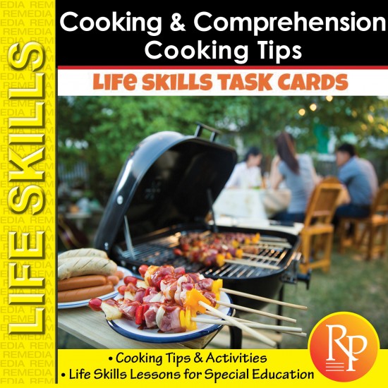 Life Skills COOKING COMPREHENSION Cooking Tips | Task Cards | Special Education