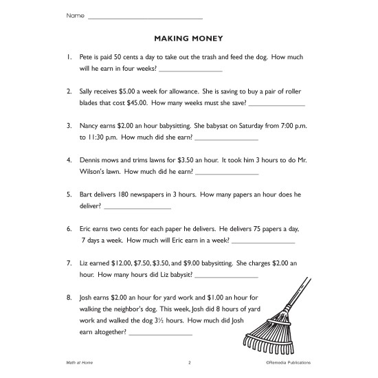 CONSUMER MATH AT HOME: Life Skills Word Problems - Cooking, Banking, Elapsed Time