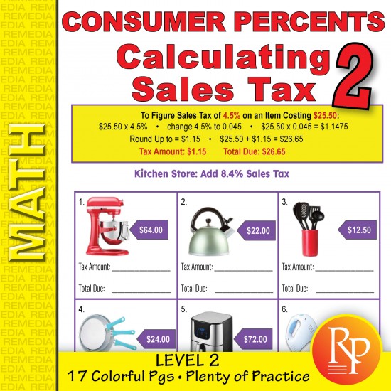 Consumer Percents: Calculating Sales Tax - Level 2