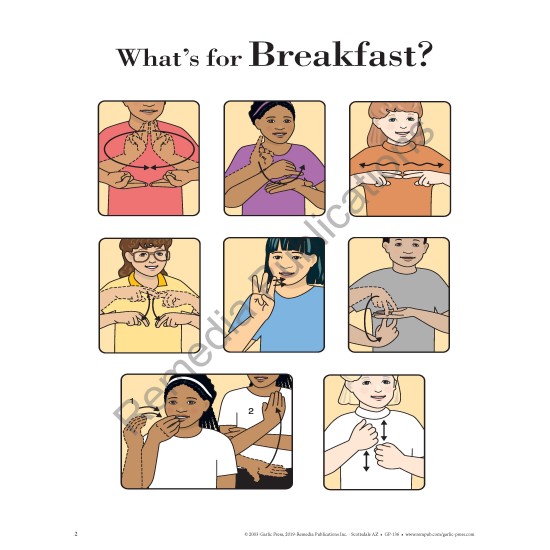 Food Signs: Sign Language Charts